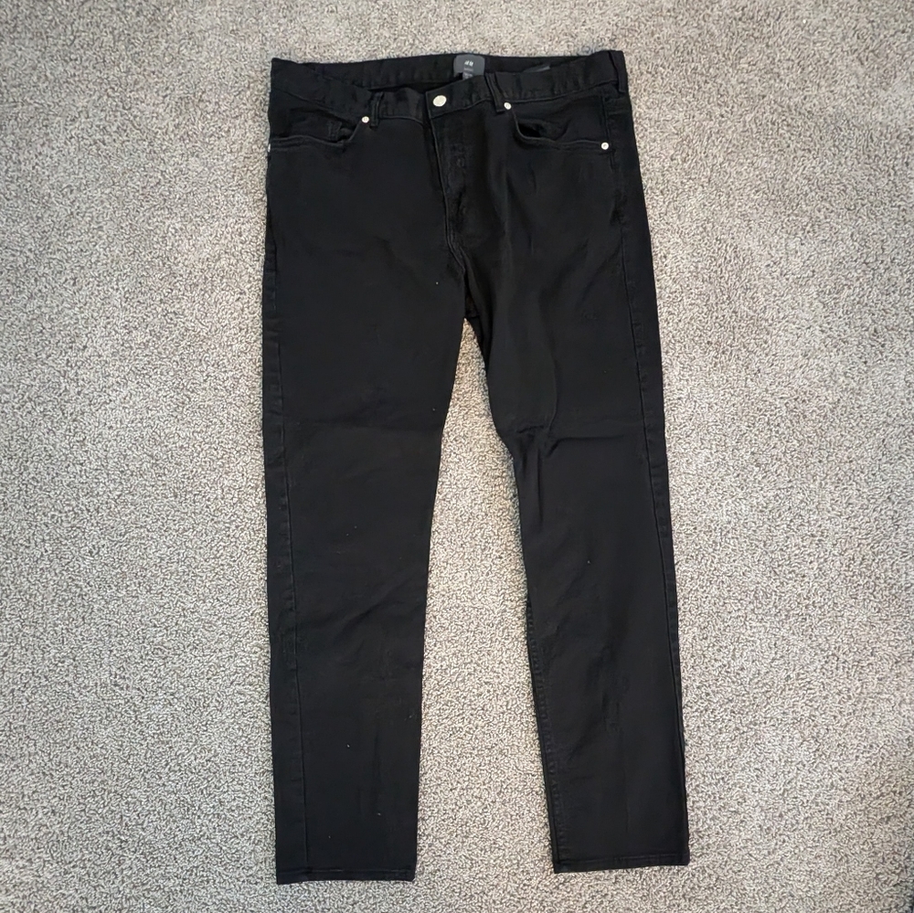 H&M Men's Jet Black Skinny Jeans Size 36